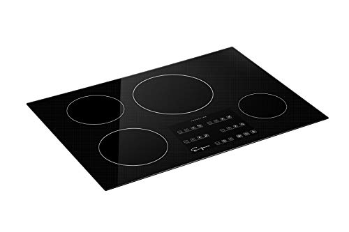 Image of Empava 30 inch Electric Stove Induction Cooktop with 4 Power Boost Burners Smooth Surface Vitro Ceramic Glass in Black, 30 Inch