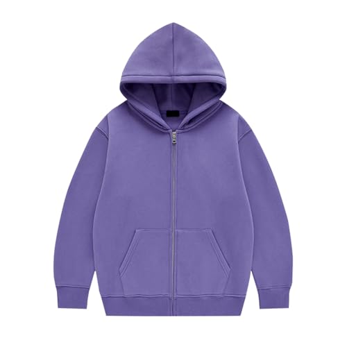 Girls Boys Solid Color Zipper Hoodie and Sweatpants Outfits Fall Winter Fleece Lined Sweatsuit School Uniform Tracksuit Sets3