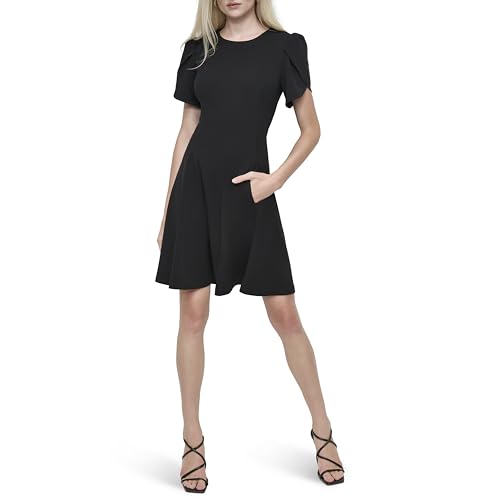 Image of DKNY Women's Tulip Sleeve Fit & Flare Mini Dress