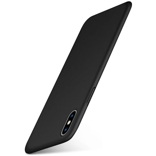Coque iPhone X/XS MoEx rigide noir mat métallisé de protection ultra fine