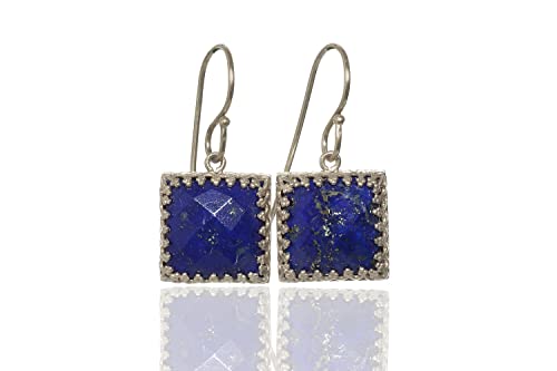 Boucles d'Oreilles Lapis Lazuli uniques bijoux complexes en pierre naturelle