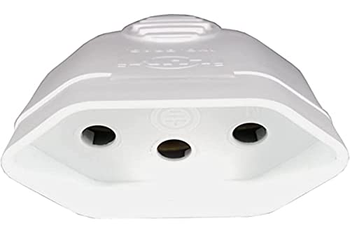 Pino Fêmea Bipolar 2 Polos + Terra 10A 250V Branco - Ilumi