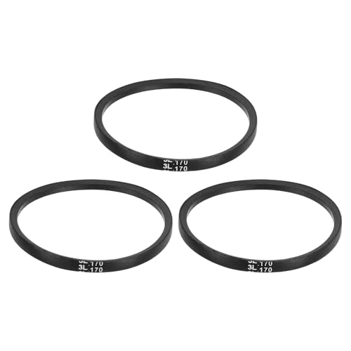 uxcell 3 Pcs 3L170 Classic Wrapped Rubber V-Belt, 17"(432mm) Outside Circumference, 3L Profile V Belt 3/8" Width 7/32" Height