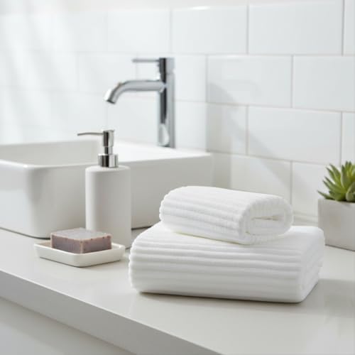 NALIVO Oversized Bath Sheets 40x80 Inches Extra Large Bath Towels for Adults Super Soft Quick Dry Highly Absobent Microfiber Shower Towels for Bathroom, Pool, Gym, Yoga Towel(White, 2Piece) — view 2