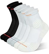SUTIYO 3 Paar Crew Socken Herren Damen, Anti-Blasen Laufen socken, Frotteesohle Kompressionsstrüm...