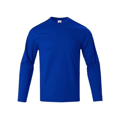 Mens Long Sleeve Shirts Quick Dry Crew Neck Sun Protection Gym Workout Athletic T-Shirt2