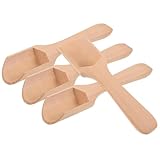 Cabilock 4 Stück Kleine Holzsalzlöffel Teelöffel mit Flachem Griff 2,7x11cm Multifunktional für Gewürze Kaffee Tee Haushalt und Outdoor