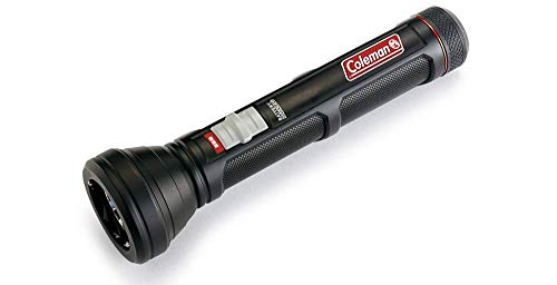 Coleman Clm02 UK Linterna LED (750 lúmenes, luz de Alta Potencia, para Interior y Exterior, 6 Pilas AA Incluidas, Linterna pequeña, Color Negro