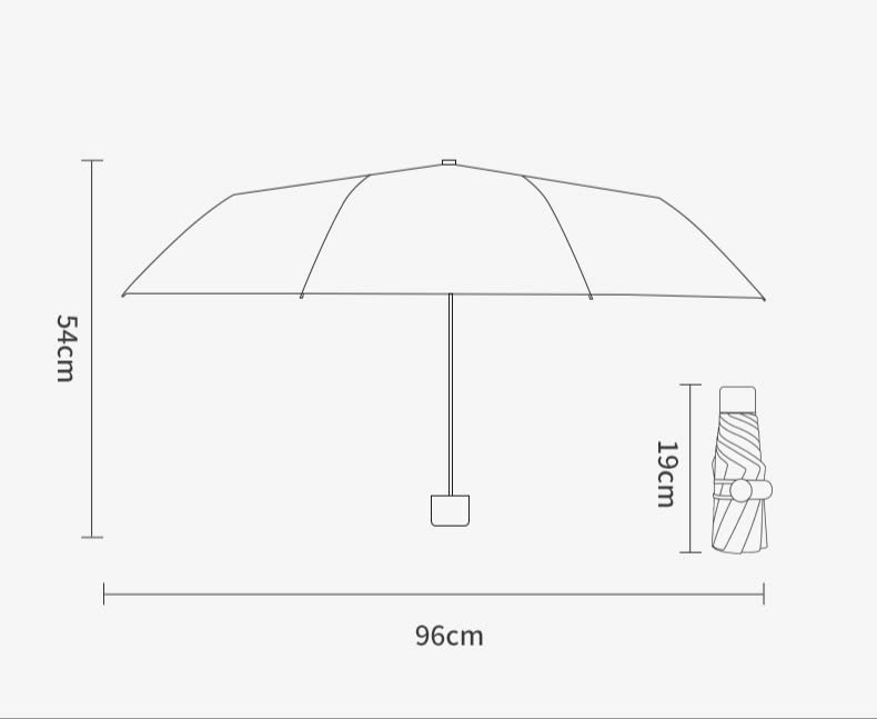 SUYGGCK Parapluie Femmes Fashion Blanc Rose Flower Print Titanium Silver Pliant Umbrella Sun and Rain Umbrella UV Protection-C