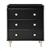 Babyletto Lolly 3-Drawer Changer Dresser with Removable Changing Tray in Black and Washed Natural, Greenguard Gold Certified