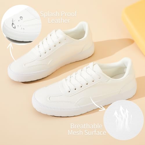 XRH Womens White Tennis Sneakers Non Slip Work Shoes Casual Walking Shoes Workout Gym Athletic Fashion Sneakers3