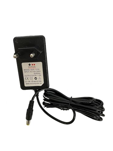 micompuTer Transformador Compatible con Super Nintendo, cable extra largo, 2 m., fuente alimentación, power supply, cargador, recambio, reemplazo