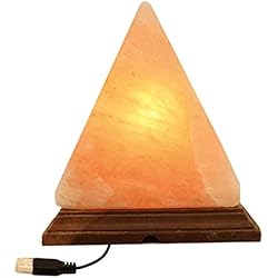 Lamparas De Sal Con Formas Lámpara Pirámide USB Led Sal Del Himalaya Cambio de Color Multicolor Base Madera Luz Colores