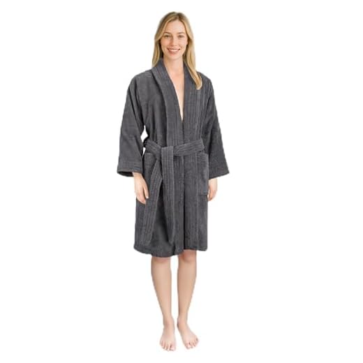 American Soft Linen Adulto Unissex,Roupões De Algodão Para Homens, Roupões Banho Turcos Leves E Macios Casais, X Grande - Cinza Escuro