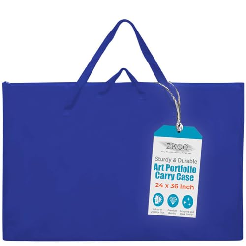 ZKOO Portfólio de arte de tamanho grande, Azul, 24