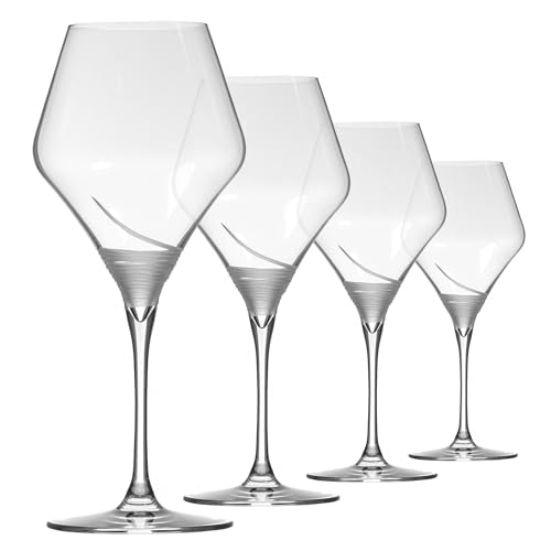 Rolf Glass Mid-Century Modern 17oz Winetini | Set of 4 Large Wine Glasses | Lead-Free Glass | Designed and engraved in the USA