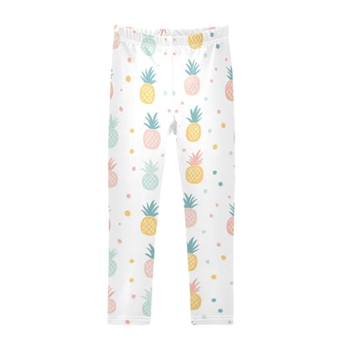 Wusikd Cute Pineapples Girls' Leggings Toddler Doodles Colors Kids Yoga Pants Dance Active Tights 4T