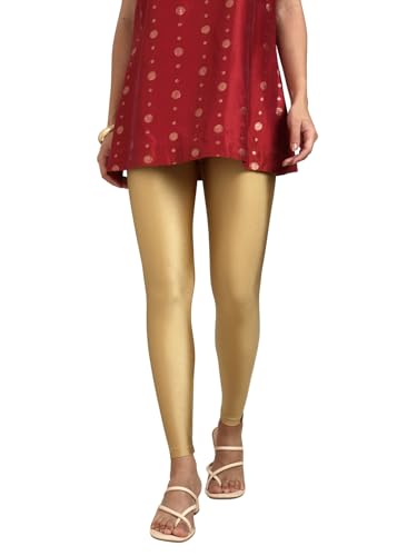 TWIN BIRDS Super Stretchable Mehandi Maroon Coloured Cotton Elasthane Fabric Ankle Length Leggings for Women