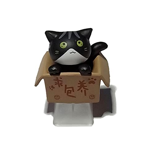 Image of Cat Keycap Esc keycaps DIY Personality Custom Cartoon Anime Keycap Replacement Bottom Backlit Keycaps Gift for Mechanical Keyboard KeyCap OEM R4 Height (Transparent) (Black)