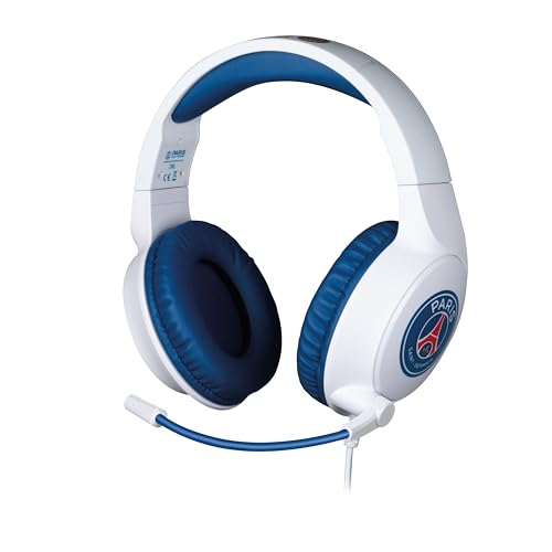 Casque gaming Konix PSG blanc et bleu avec prise Jack 3.5mm anti-configuration