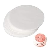 WUSJCOF 200 unidades de papel para hamburguesas redondo, papel antiadherente para prensa de hamburguesas/prensa de patties (Ø 11 cm)
