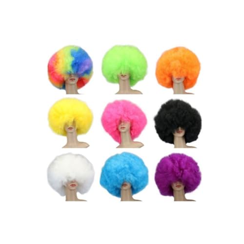 Peluca de fibra púrpura de payaso ideal para fiestas de disfraces