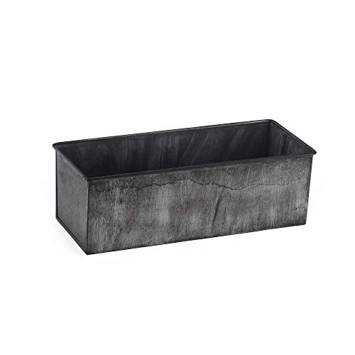 Cys Excel Galvanized Zinc Metal Rectangle Planter Box (H:4" Open:12"X5") | Multiple Size Choices Wedding Table Centerpieces | Flower Box Succulent Nursery Planters #TOP2