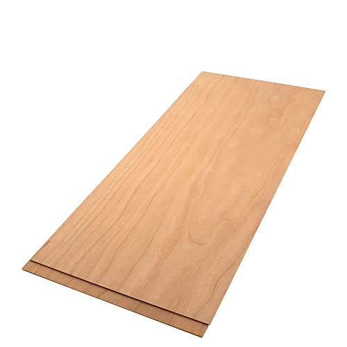 Edge Cherry Hardwood Planks - 2-Pack Craft Wood for Unfinished Crafts - 1/8'' (3mm) Pure Hardwood - Laser Engraving Blanks - Hobby Wood for Crafts and Gifts