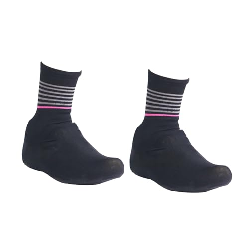 1 par de cubiertas para zapatos de ciclismo para hombre y mujer, calzado exterior cálido para bicicleta compatible con zapatos de carretera y montaña, diseño liso, color negro miniatura 5