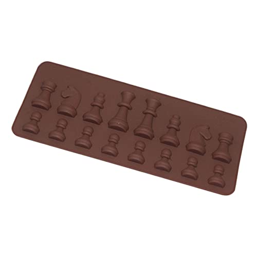 Moule Chocolat Echecs, Moule D'échecs International, Outils Bricolage Faits Main Bonbons Sucre Gelée, Pour Fabrication Chocolats en Forme D'échecs, Bonbons, Puddings, Décorations (Couleur Chocolat) Cover