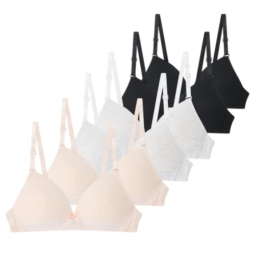 MANJIAMEI Wireless Bras for Teen Girls 12-14 Cotton Padded Training Bras, 34