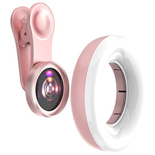 Obiettivo universale per fotocamera con luce macro per telefono, obiettivo zoom 15x, kit di lenti per fotocamera selfie con clip, luce di riempimento ad alta definizione per illuminazione ultra
