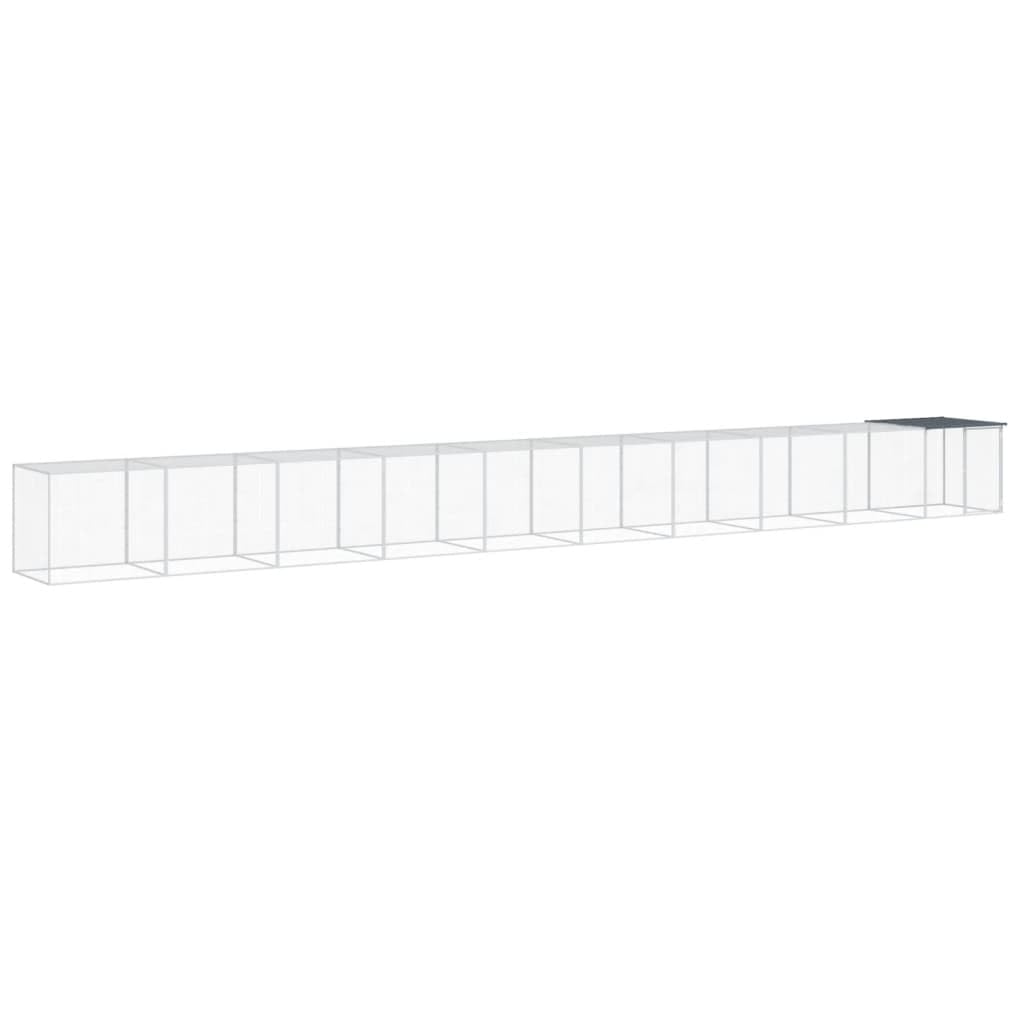 Gabbia per polli con tetto, antracite, 1003 x 98 x 90 cm, in acciaio zincato