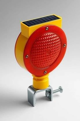 High-Intensity Solar Blinking Flasher | Waterproof Safety Signal Light for Barriers & Roadways | Orange/Amber LED| Pack of 1-image-30