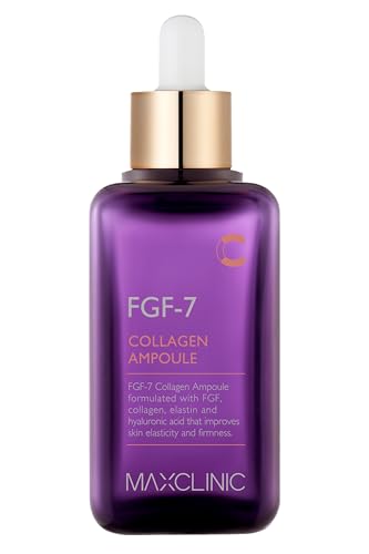MAXCLINIC FGF-7 Collagen Ampoule | Firming Serum for Face w/ 3 Types of Collagen | Face Lifting Serum Ampoule Korean Skin Care | Face Care Ampoule Collagen Serum (3.38 Fl. Oz)