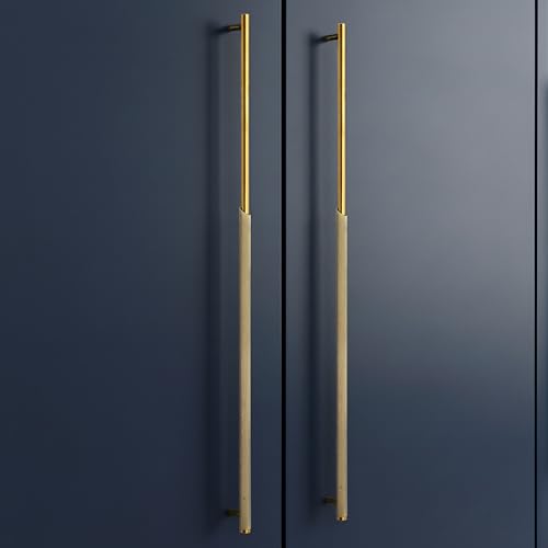 Image of Plantex Stainless Steel & Aluminium Cabinet Handle /600mm Wardrobe Door Handle /Cupboard Pull-Push Handles for Home /Office - Pack of 2 (Brass Antique & Gold)