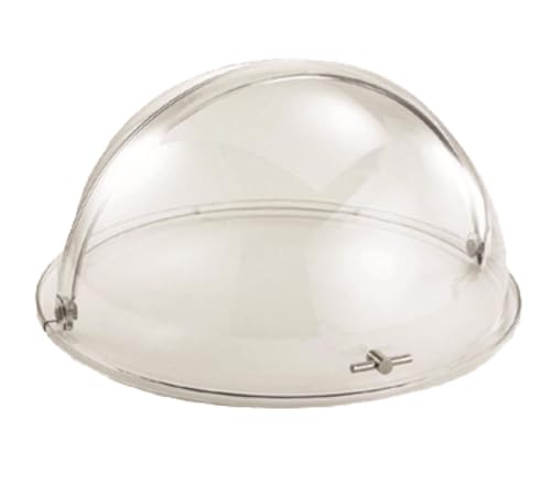 TableCraft PC2 Dome Cover, 19" Diameter x 10" H, Clear Polycarbonate with Metal Handle, Roll Top Lid for Buffet and Bakery Displays
