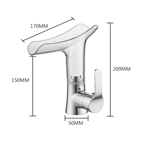 Grifo de lavabo monomando con caño de cascada y control suave de agua 3