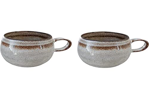 PintoCer - 2 tasses avec poignée, céramique grès, idéal pour café, lait, thé et chocolat, passe au lave-vaisselle et au micro-ondes Cover