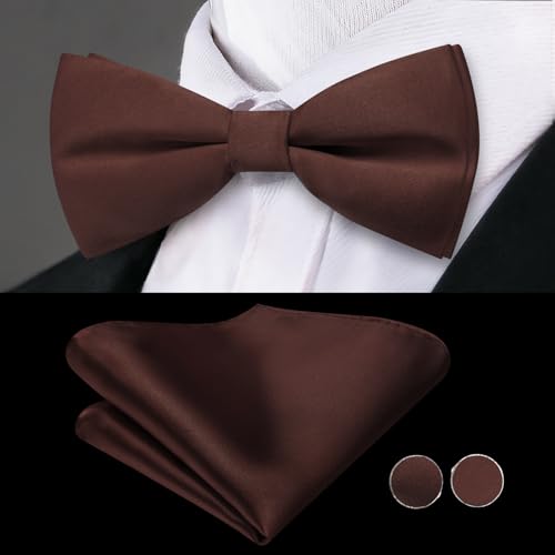 Image of Dubulle Mens Cummerbund and Bow Tie Set Paisley Floral Pretied Bowties for Men Pocket Square Cufflinks Wedding Business