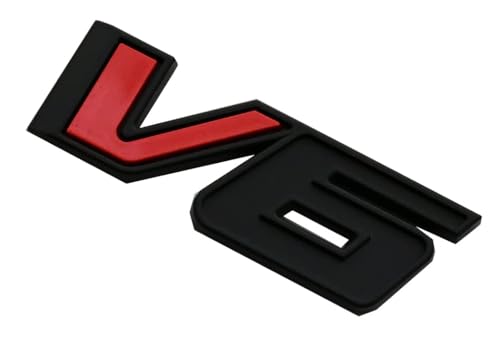 Image of 1x NEW Bed Fender V6 Emblem Tailgate 3D Sticker Badge Replacemewnt for 17-18 Canyon Colorado 23349280 (Black Red)