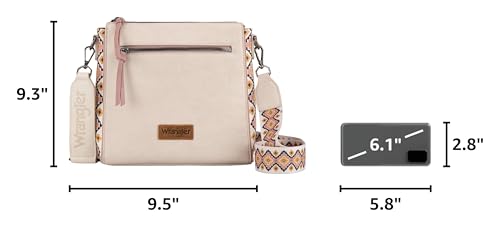 Image of Wrangler Aztec Crossbody Purse Medium Shoulder Bags for Women Western Handbag with Guitar Strap