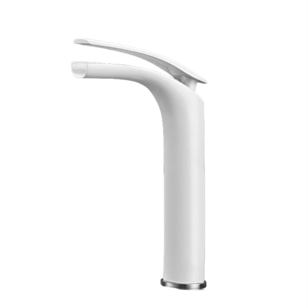 Mitigeur cascade pour lavabo de salle de bain en laiton noir et blanc chaud froid SLT119PL