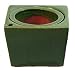 Square Self Watering Ceramic Pot with Felt Feet - Green - 6" x 4 3/8"
