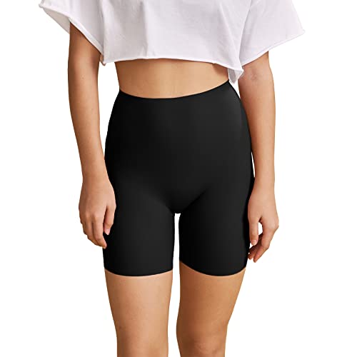 SHARICCA Damen Unterhosen Radlerhose Damen Kurze Leggings Hotpants Hohe Taille Shorts Miederpants Elastisch Blickdicht Sportshorts Sommer für Yoga Joggen Pilates Fitness (Schwarz-02, S) Cover