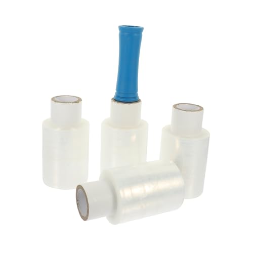 Artibetter 手柄付き透明ストレッチラップフィルム 工業用自己粘着包装フィルム ケーブル 鋼管梱包に 耐久性 伸縮性抜群 簡単使用で硬貨品の保