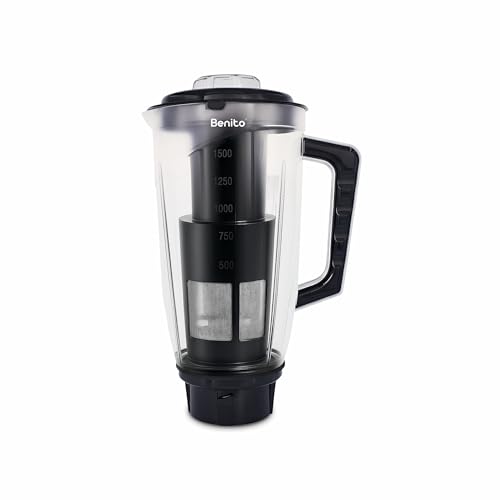Image of Benito Prime Filter Polycarbonate Juicer Jar (1.5L) for Mixer Grinder - Compatible with 4-Teeth Coupler & Dual Locking System.