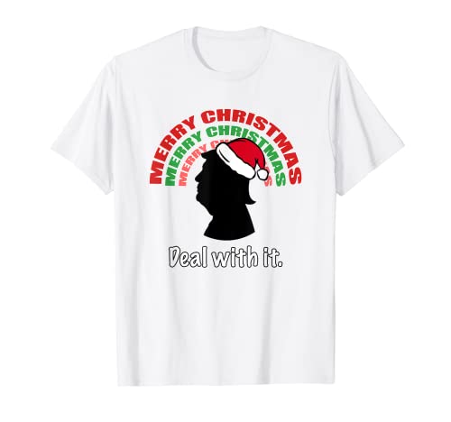 Donald Trump Deal With It Merry Christmas T-shirt t-shirt, Branco, S