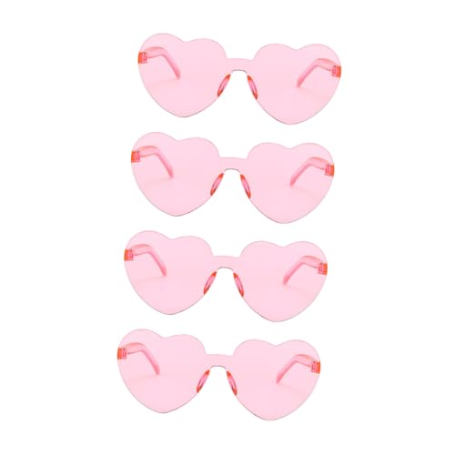 BESPORTBLE 4pcs Shape Rimless Sunglasses for Bachelorette Party Fashion Eyewear for Women Men Jelly Uv400