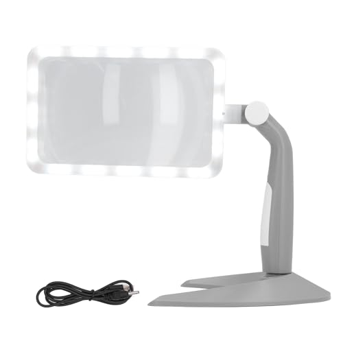 Loupe de lecture rectangulaire Pilipane à 48 LED et 3 modes d'éclairage